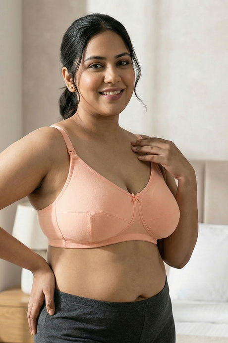 Zivame True Curv Maternity Double Layered Non Wired Full Coverage Nursing Bra - Peach Pearl — image 5